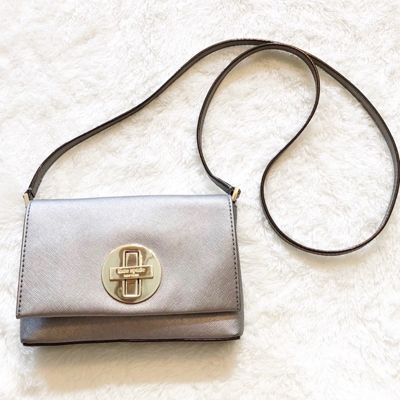 kate spade Handbags - Kate Spade Pewter Silver Crossbody Purse | Bag